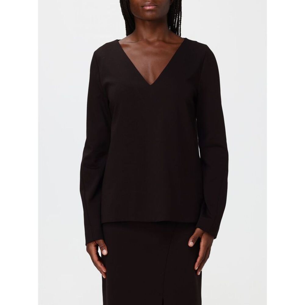 Liviana Conti Women V-Neck Long-Sleeved Criªpe Top Liviana Conti